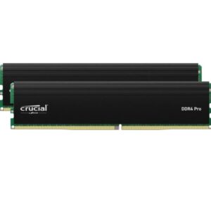 Crucial Pro 64GB (2x32GB) DDR4 UDIMM 3200MHz CL22 Black Heat Spreader Support Intel XMP AMD Ryzen for Desktop PC Gaming Memory