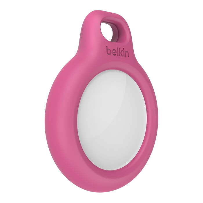 Belkin Secure Holder with Key Ring for AirTag - Pink (F8W973btPNK), Advanced scratch protection for your AirTag, Twist and lock design, 2YR