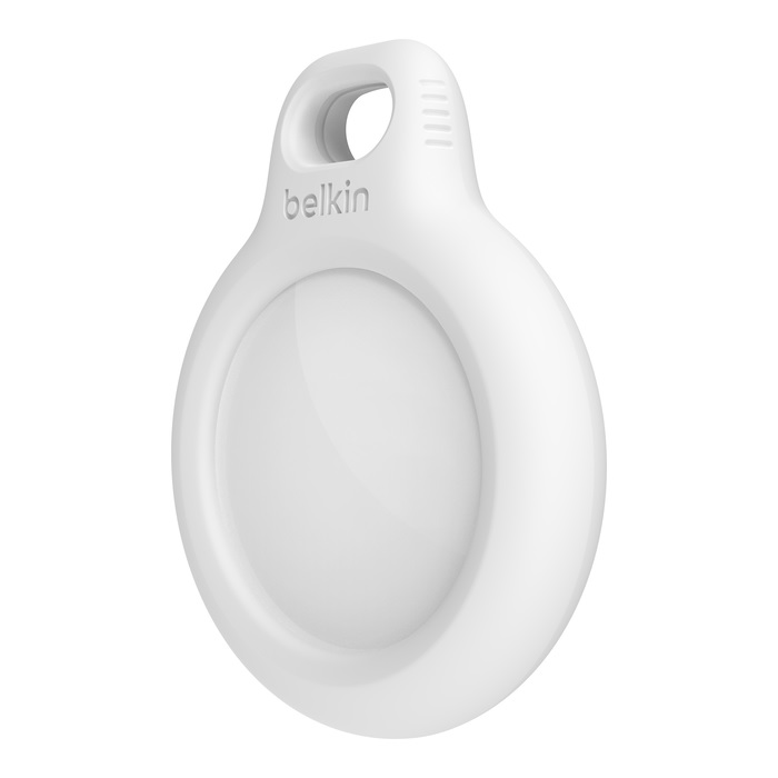 Belkin Secure Holder with Key Ring for AirTag - White (F8W973btWHT), Advanced scratch protection for your AirTag, Twist and lock design, 2YR