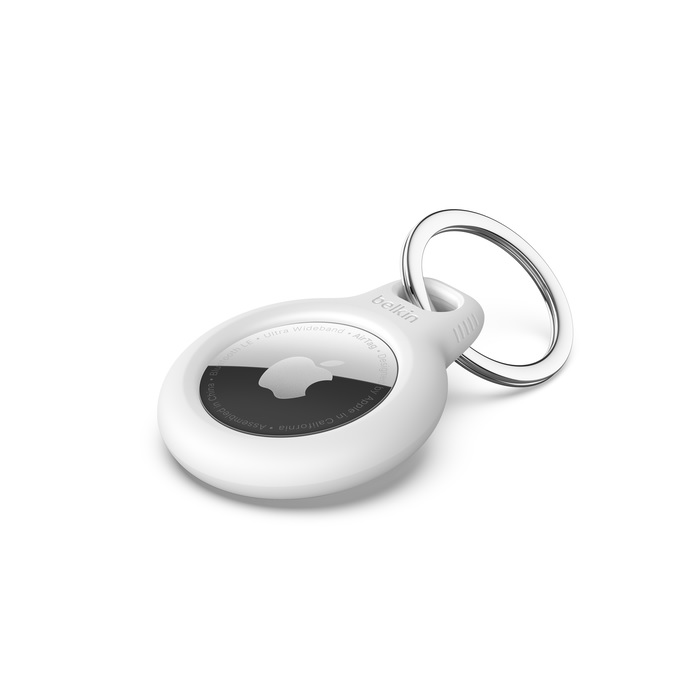 Belkin Secure Holder with Key Ring for AirTag - White (F8W973btWHT), Advanced scratch protection for your AirTag, Twist and lock design, 2YR