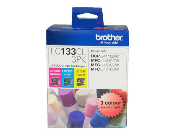 Brother LC133 Colour Value Pack, 1X Cyan  1X Megenta  1X Yellow