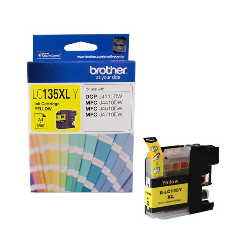 Brother LC-135XLY Yellow Ink Cartridge- MFC-J6520DW/J6720DW/J6920DW and DCP-J4110DW/MFC-J4410DW/J4510DW/J4710DW –  1200 pages