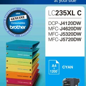 Brother LC235XL CS Cyan Ink Cartridge -to suit DCP-J4120DW/MFC-J4620DW/J5320DW/J5720DW - up to1200 pages