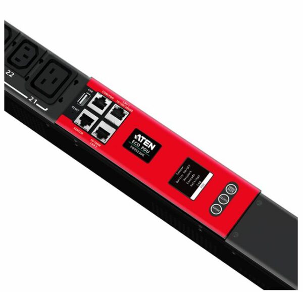 Aten 16A 30-Outlet 3-Phase Metered eco PDU with Dual Ethernet port supporting 1Gbps