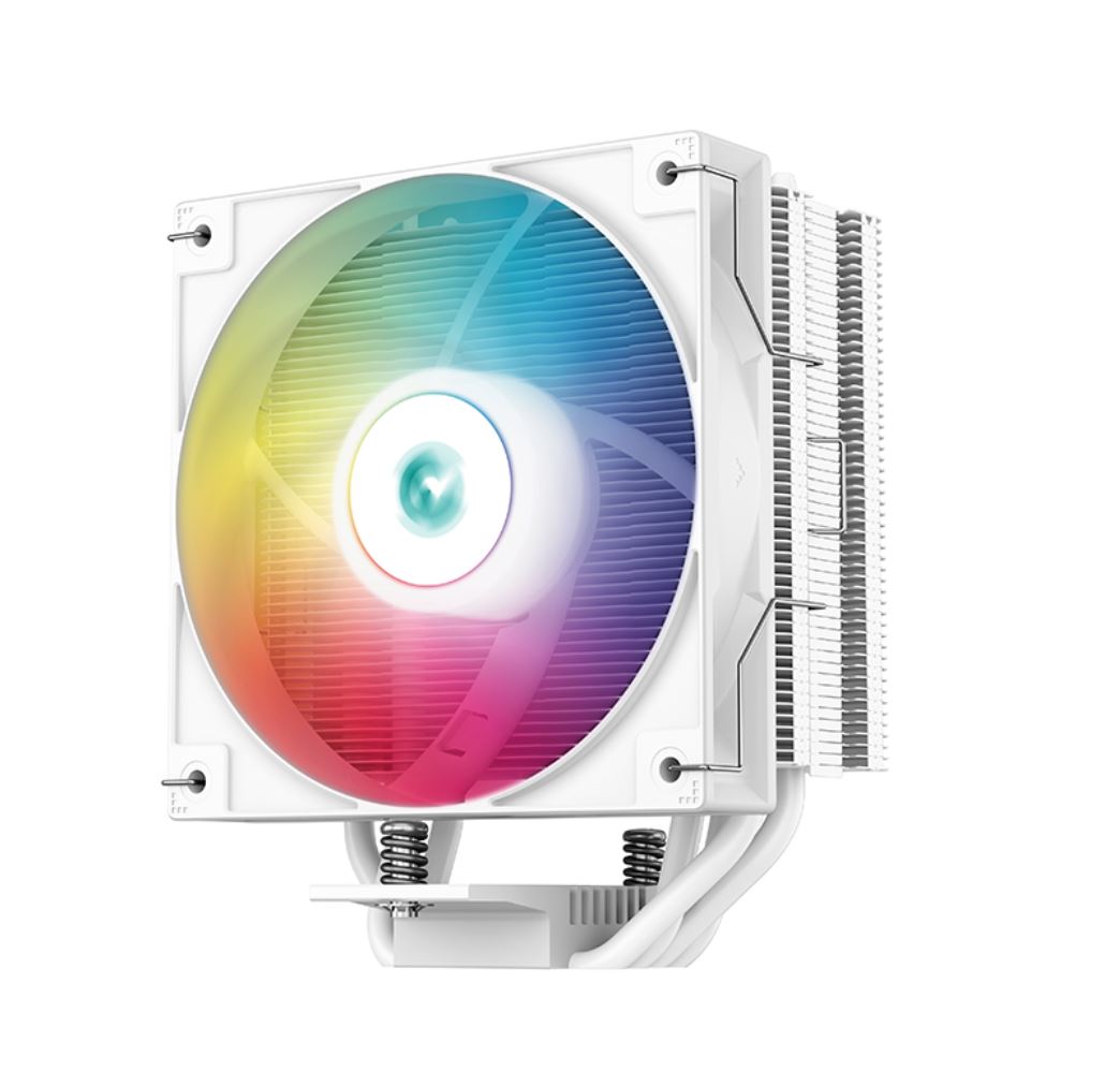 DeepCool AG400 ARGB WHITE Single Tower CPU Cooler, TDP 220W, 120mm Static ARGB Fan, Direct-Touch Copper Heat Pipes, Intel LGA1700/AMD AM5 Support