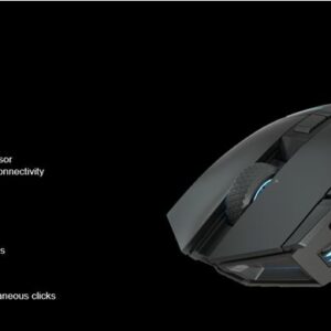 CORSAIR DARKSTAR WIRELESS MMO/MOBA ICUE, 15 Programmable buttons, Sub 1ms Slipstream up to 80hrs with BT. Ultimate Gaming Mouse.