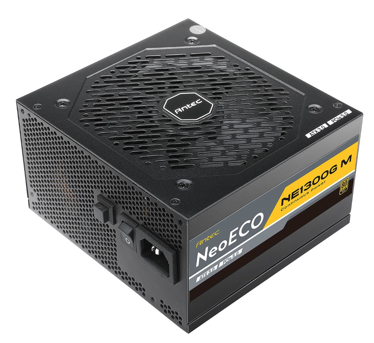 Antec NE 1300w 80+ Gold, Fully-Modular, ATX 3.0, PCI-E 5.0, 12CM FDB Fan, Japanese Caps, Compact ATX Silent Server Grade Power Supply, PSU, 10 wty