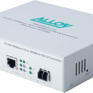 Alloy POE2000LC.10 10/100/1000Base-T PoE RJ-45 to 1000Base-LX SingleMode (LC). Wavelength: 1310nm. Max. range 10Km (EOL)