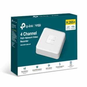 TP-Link VIGI NVR1104H-4P 4 Channel PoE+ Network Video Recorder, 24/7 Continuous Recording, 4K HDMI Video Output  16MP Decoding (HDD Not Included)