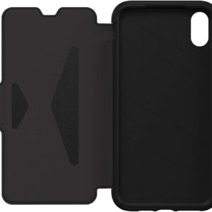 OtterBox Strada Apple iPhone Xs Max Case Black - (77-60126), DROP+ 3X Military Standard, Leather Folio Cover, Card Holder,Raised Edges,Soft Touch