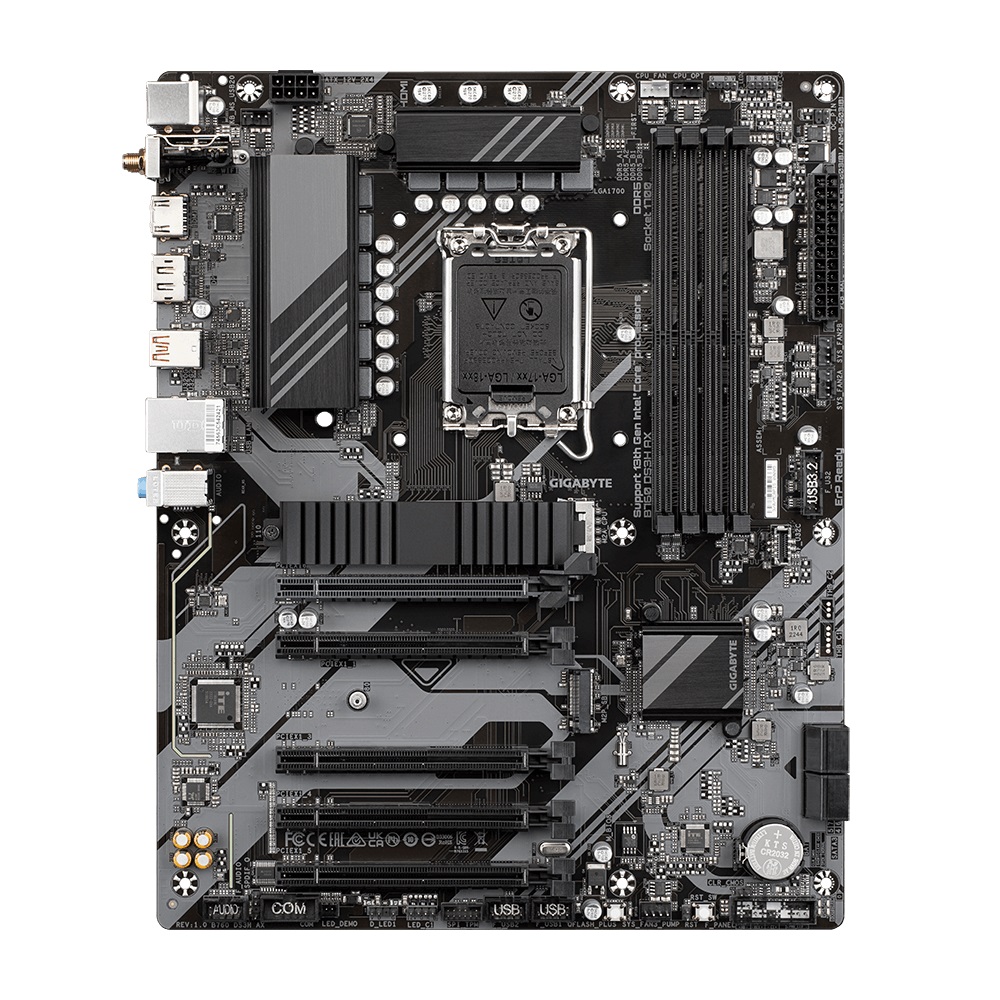 Gigabyte B760 DS3H AX Intel LGA 1700 ATX Motherboard, 4x DDR5 ~128GB, 5x PCI-E x16, 2x M.2, 4x SATA,  1x USB 3.2, 1x USB-C, 4x USB 2.0