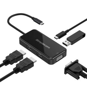 Simplecom DA451 5-in-1 USB-C Multiport Adapter MST Hub with VGA and Dual HDMI