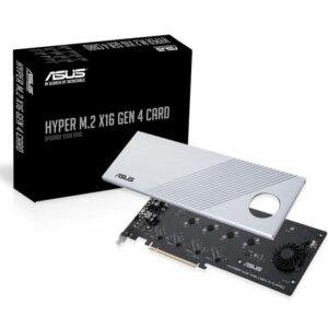 ASUS HYPER M.2 X16 GEN 4 CARD Supports 4xPCIE3.0 4xM2, Transfer Rate 256Gbps