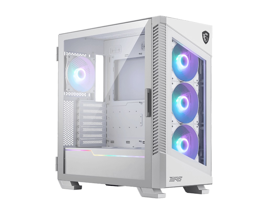 MSI MPG VELOX 100R Mid-Tower Case, Support  ATX / Micro-ATX / Mini-ITX,  2x 2.5", 2x 3.5", 7x Exp Slots, 2x USB 3.2, 1x USB-C, 1x Audio 1x Mic(WHITE)