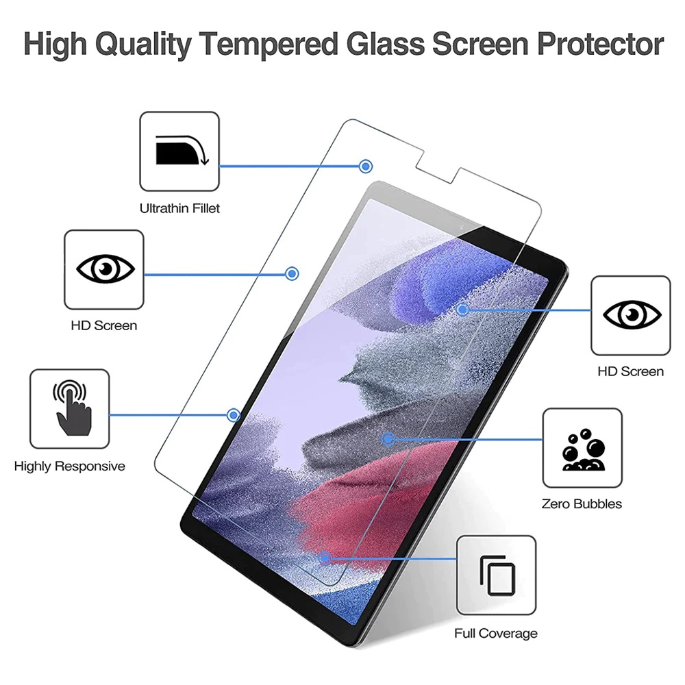 Pisen Samsung Galaxy Tab A7 Lite (8.7") Premium Tempered Glass Screen Protector - Anti-Glare, Durable, Scratch Resistant, Dust Repelling, Ultra Clear