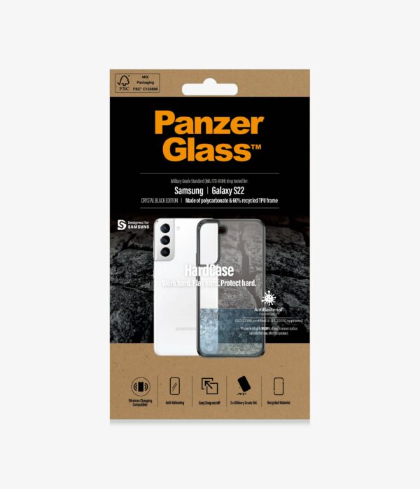 PanzerGlass Samsung Galaxy S22 5G (6.1") HardCase - Smokey Black (0371), 2X Military Grade Standard,Wireless Charging Compatible,Scratch Resistant,2YR