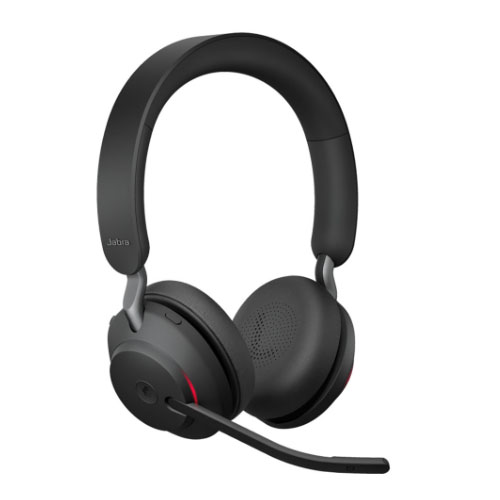 Jabra Evolve2 65 MS Stereo Binaural Bluetooth Headset, Includes Charging Stand  Link380a Dongle, Dedicated Microsoft Teams button, 2ys Warranty