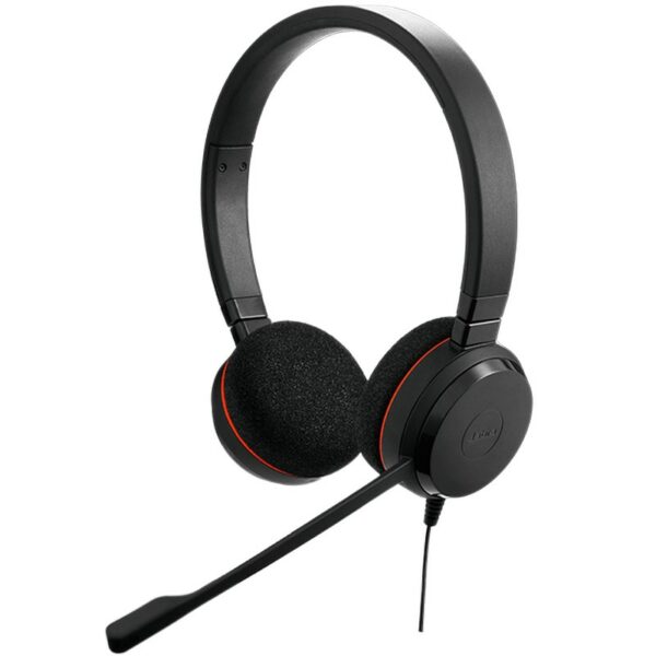 Jabra Evolve2 20SE MS Stereo USB-A Headset, Leatherette Ear Cushions, Superior Sound Clarity, 2yr Warranty