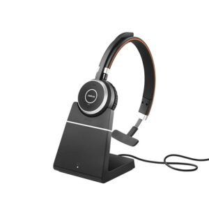 Jabra Evolve 65 SE MS Wirless Bluetooth Mono Headset, Includes Charging Stand  Link380a Dongle, Dual Connectivity, 2ys Warranty