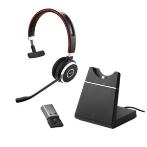 Jabra Evolve 65 SE UC Mono Headset, Includes Charging Stand  Link380a Dongle, Dual Connectivity, 2ys Warranty