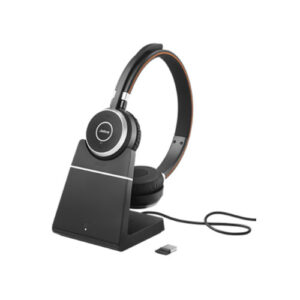 Jabra Evolve 65 SE MS Stereo Bluetooth Business Headset, Includes Charging Stand  Link380a Dongle,Long Wireless Range, 2ys Warranty