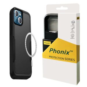 Phonix Apple iPhone 15 (6.1") Armor Rugged Case With MagSafe Black-Military-Grade,  Multi layers, No-Slip, Sleek, ultimate protection