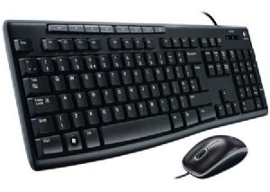Logitech MK200 USB Media Keyboard and Mouse Combo - 1000dpi USB Full-size Keyboard, Thin profile, play/pause, volume, the Internet, e-mail