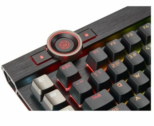 Corsair K100 RGB, Cherry Corsair OPX Switch, AXON 44-Zone RGB, PBT Double-Shot Keycaps, Black,  Mechanical Gaming Keyboard