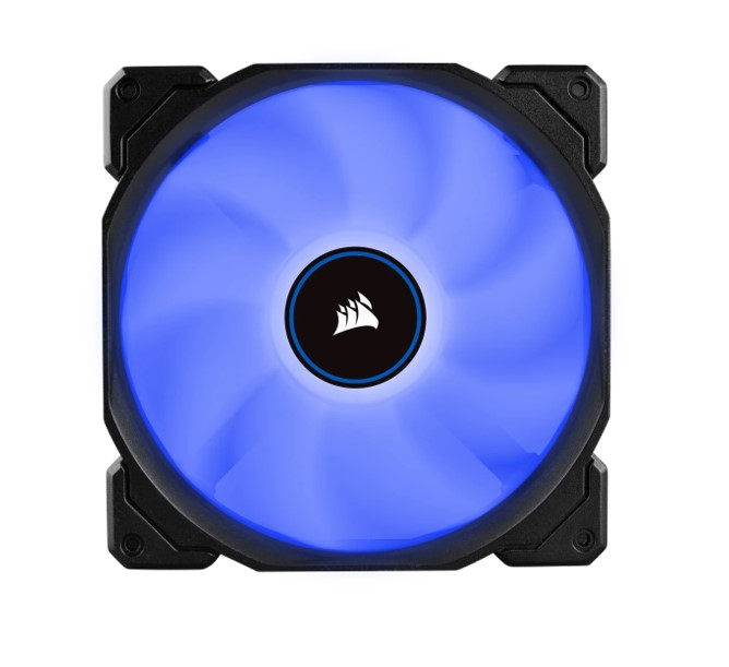 Corsair Air Flow 140mm Fan Low Noise Edition / Blue LED 3 PIN – Hydraulic Bearing, 1.43mm H2O. Superior cooling performance. TWIN Pack! (LS)