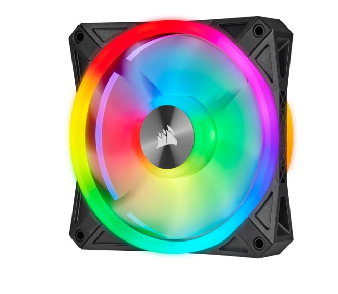 Corsair QL120 RGB Triple Fan Kit with Lighting Node Core, ICUE, 120mm RGB LED PWM Fan 26dBA, 41.8 CFM, 3 Fan Pack (LS)
