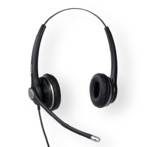 SNOM A100D Wideband Binaural Headset For Snom-D3xx/D7xx/7xx, 300° Frlexible Boom, Passive Noise Cancelling Microphone