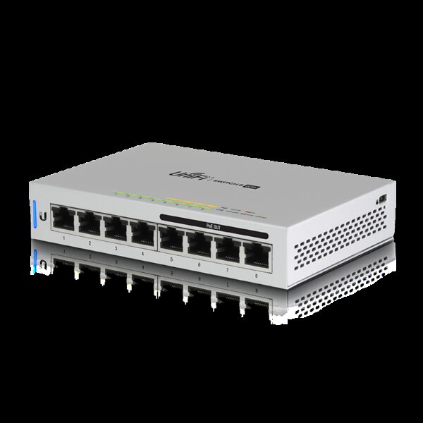 Ubiquiti UniFi Switch 8-port 48W with 4 x 802.3af PoE Ports - Single Pack,  Silent, Fanless Cooling System, Incl 2Yr Warr