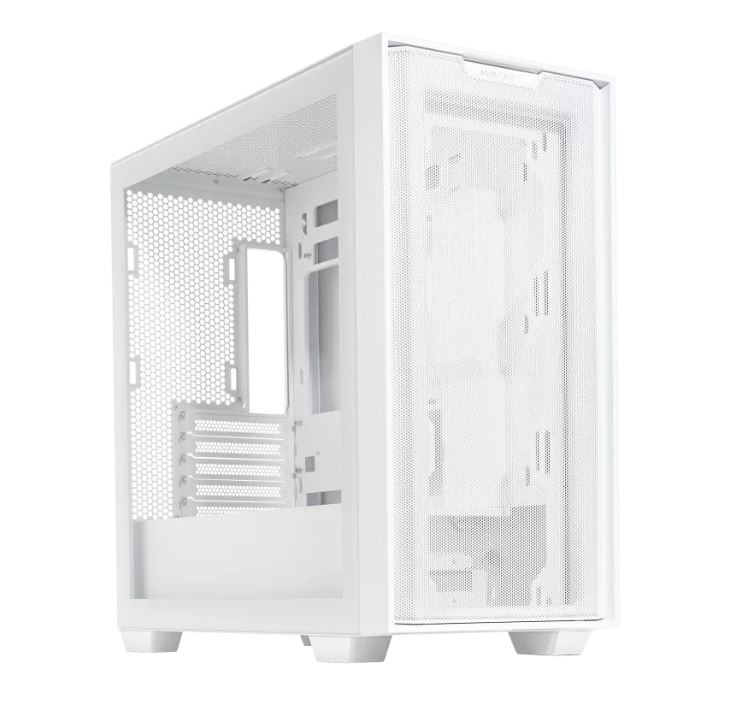 ASUS A21 Micro-ATX White Case, Mesh Front Panel, Support 360mm Radiators, Graphics Card up to 380mm, CPU air cooler up to 165mm (BTF)
