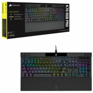 CORSAIR K70 RGB PRO Mechanical Gaming Keyboard, Backlit RGB LED, CHERRY MX Red, Black, Black PBT Keycaps, Professional Gaming