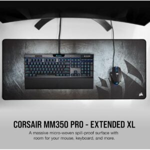 Corsair MM350 PRO Premium Spill Proof Cloth Gaming Mouse Pad. Extended Extra Large Edition 930mm x 400mm x 5mm. All BlackSurface