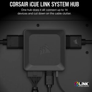 CORSAIR iCUE LINK System Hub, manage RGB Lighting by linking up 14 devices. reduce cable clutter.
