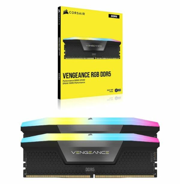 Corsair Vengeance RGB 32GB (2x16GB) DDR5 UDIMM 5600MHz C36 1.25V Desktop Gaming Memory Black Optimized for AMD Expo Ryzen 7000 Series