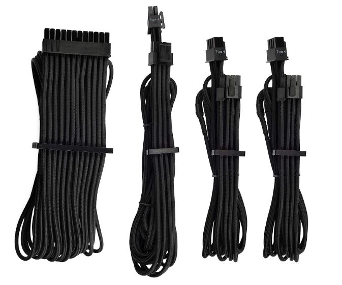 Corsair – Black Premium Individually Sleeved PSU Cables Starter Kit Type 4 Gen 4 – White