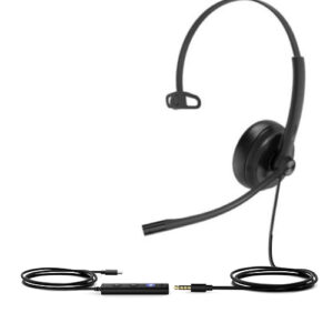 Yealink TEAMS-UH34SE-M-C   Teams Certified Wideband Noise Cancelling Headset, USB-C and 3.5mm Jack, Leather Ear Piece, Controller with Teams Button, M