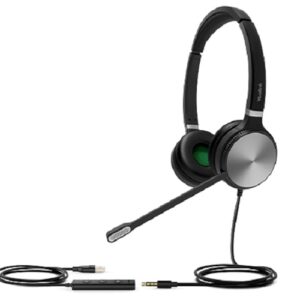 Yealink UH36 Stereo Wideband Noise Cancelling Headset - USB-C / 3.5mm Connections, Certified to Teams, Simple
