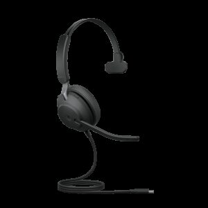 Jabra Evolve2 40 SE Wired USB-C MS Mono Headset, 360° Busy Light, Noise Isolationg Ear Cushions, 2Yr Warranty