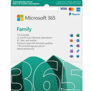 Microsoft 365 Family 2023 English APAC 1 Year Subscription Medialess for PC  Mac. NEW