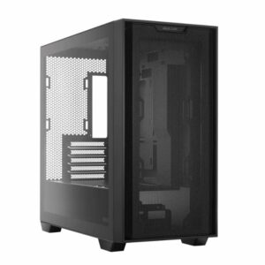 ASUS A21 Micro-ATX Black Case, Mesh Front Panel, Support 360mm Radiators, Graphics Card up to 380mm, CPU air cooler up to 165mm (BTF)