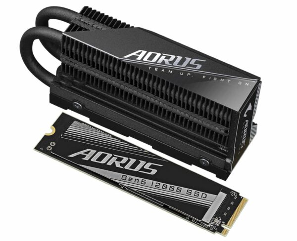 Gigabyte AORUS Gen5 12000 SSD 1TB,  PCIe 5.0x4, NVMe 2.0 Interface, Sequential Read Speed : up to 11,700 MB/s, Sequential Write speed up to 9,500 MB/s