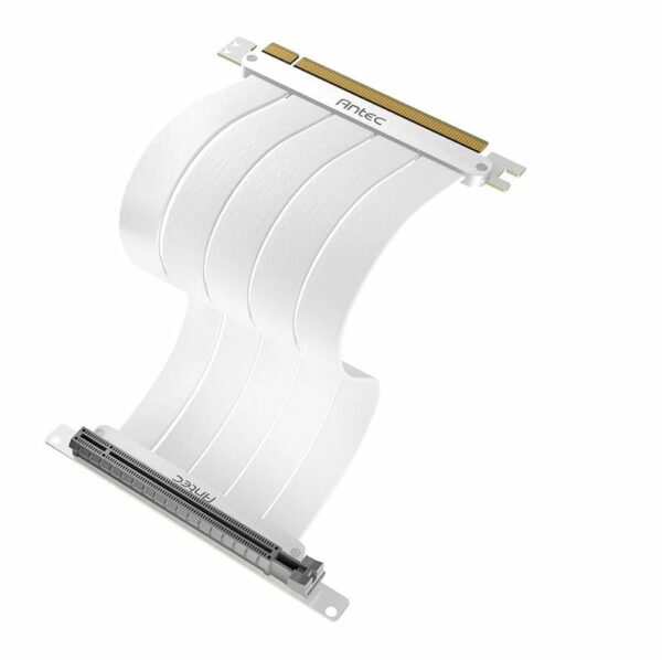 Antec Adjustable Vertical PCI Bracket withPCI-E 4.0 Cable Kit White (200mm) x 16 Speed, Gold Plated RTX 4050 / 4060 / 4070 and AMD 6000 series