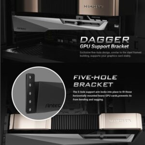 Antec IGPU, VGA Bracket Holder. Solid Construction  durability - Black Aluminum Alloy Metal. Magnetic Non-Slip Base, Tool Free. Stable Rubber Pad top