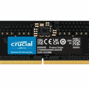 Crucial 8GB (1x8GB) DDR5 SODIMM 5200MHz C42 1.1V Notebook Laptop Memory