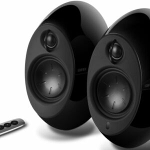 Edifier E25HD LUNA HD Bluetooth Speakers Black - BT 4.0/3.5mm AUX/Optical DSP/ 74W Speakers/ Curved design/Dual 2x3 Passive Bass/Wireless Remote (LS)