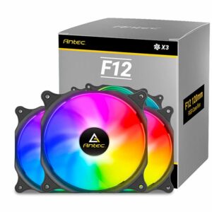 Antec F12 Racing ARGB 3PK with ARGB and PWM Controller. Full Spectrum ARGB lighting and efficient cooling. Visual appealing 120mm x 3 Case Fan.