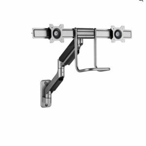 Brateck Fabulous Wall Mounted  Gas Spring Dual Monitor Arm 17"-32",Weight Capacity (per screen)9kg(Black)